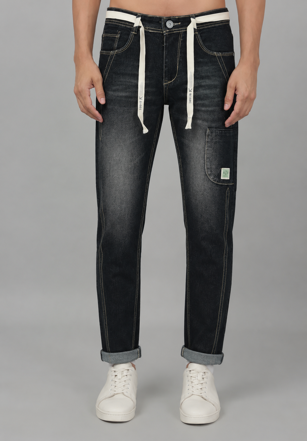 Classic Paint Splatter Front - Men's Cargo Jeans Wholesale Ahmedabad Relief Road